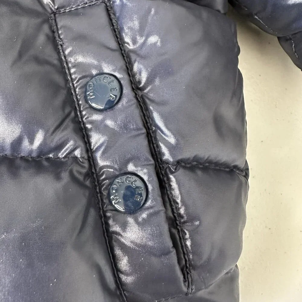 Moncler K2 Hooded Down Jacket Fox‎ Fur Trim Navy Size 6 to 9 months Baby
